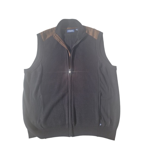 Vintage Ralph Lauren Chaps Sweater Vest Black - Picture 1 of 7